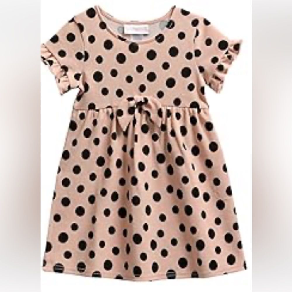 Sweet Heart Rose pink and black polka dot dress 18 months EUC